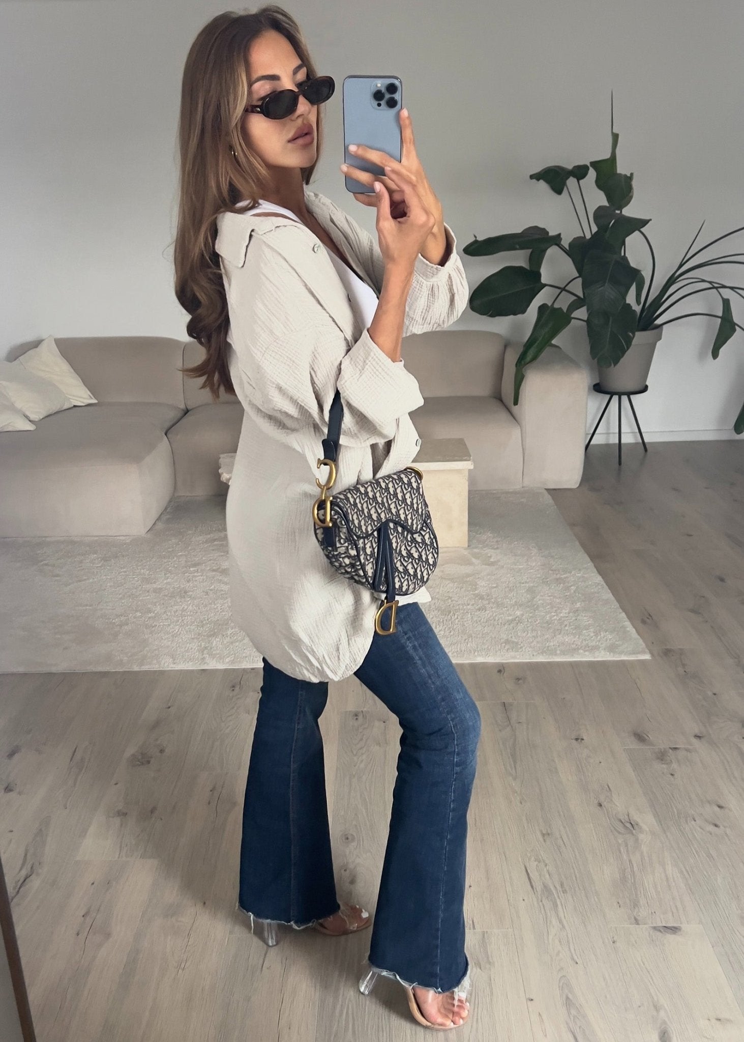 Lange Musselin-Bluse - NAHA