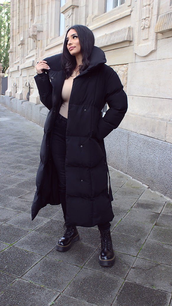 Lange Winterjacke mit Gürtel - NAHA