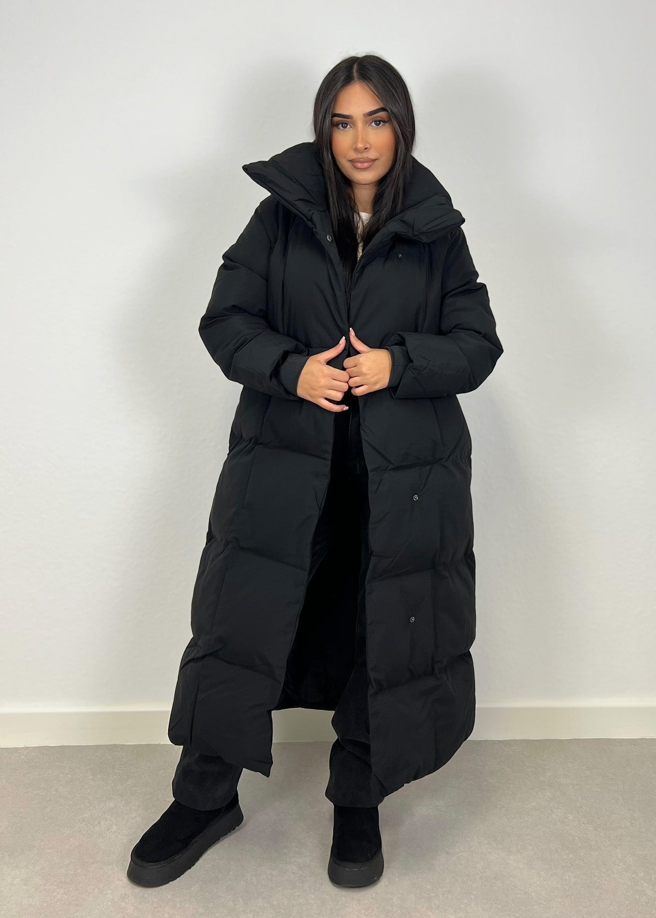 Lange Winterjacke mit Gürtel - NAHA