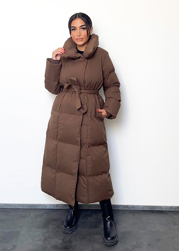 Lange Winterjacke mit Gürtel - NAHA