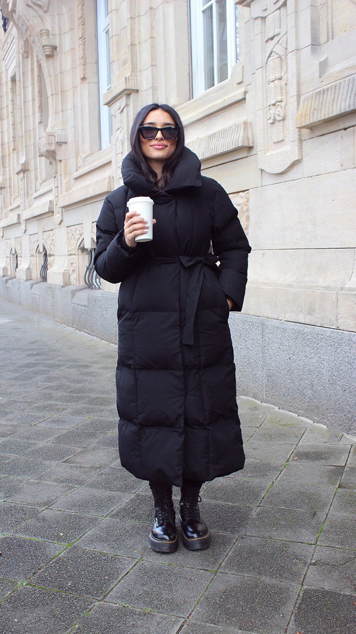 Lange Winterjacke mit Gürtel - NAHA