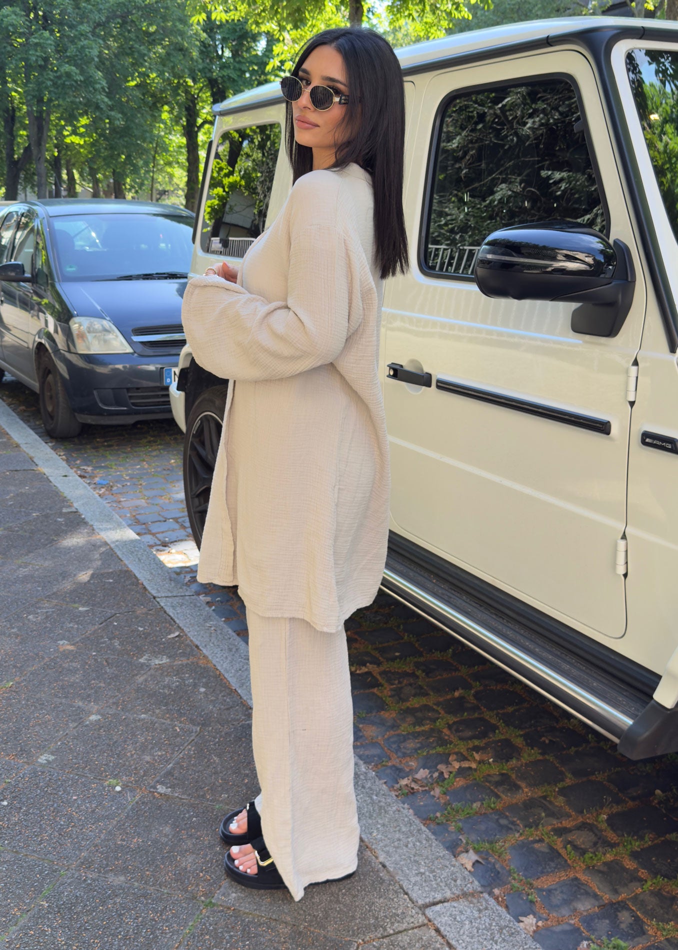 Langer Musselin Zweiteiler