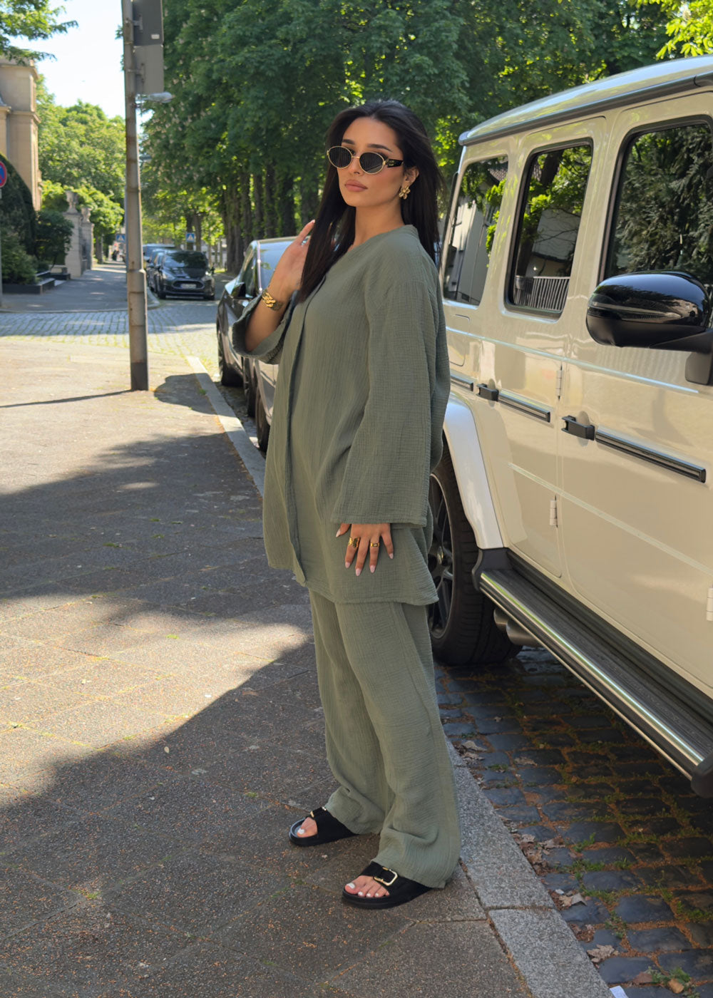 Langer Musselin Zweiteiler