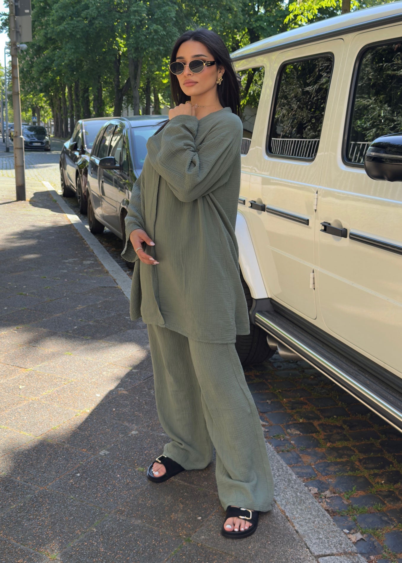 Langer Musselin Zweiteiler