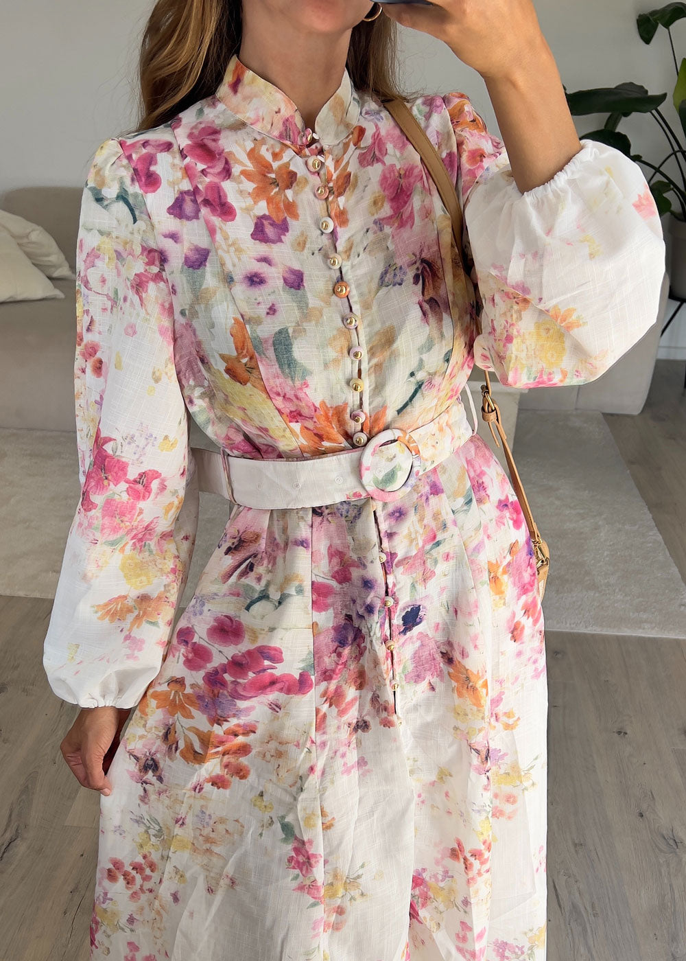 Maxikleid mit Aquarell-Print