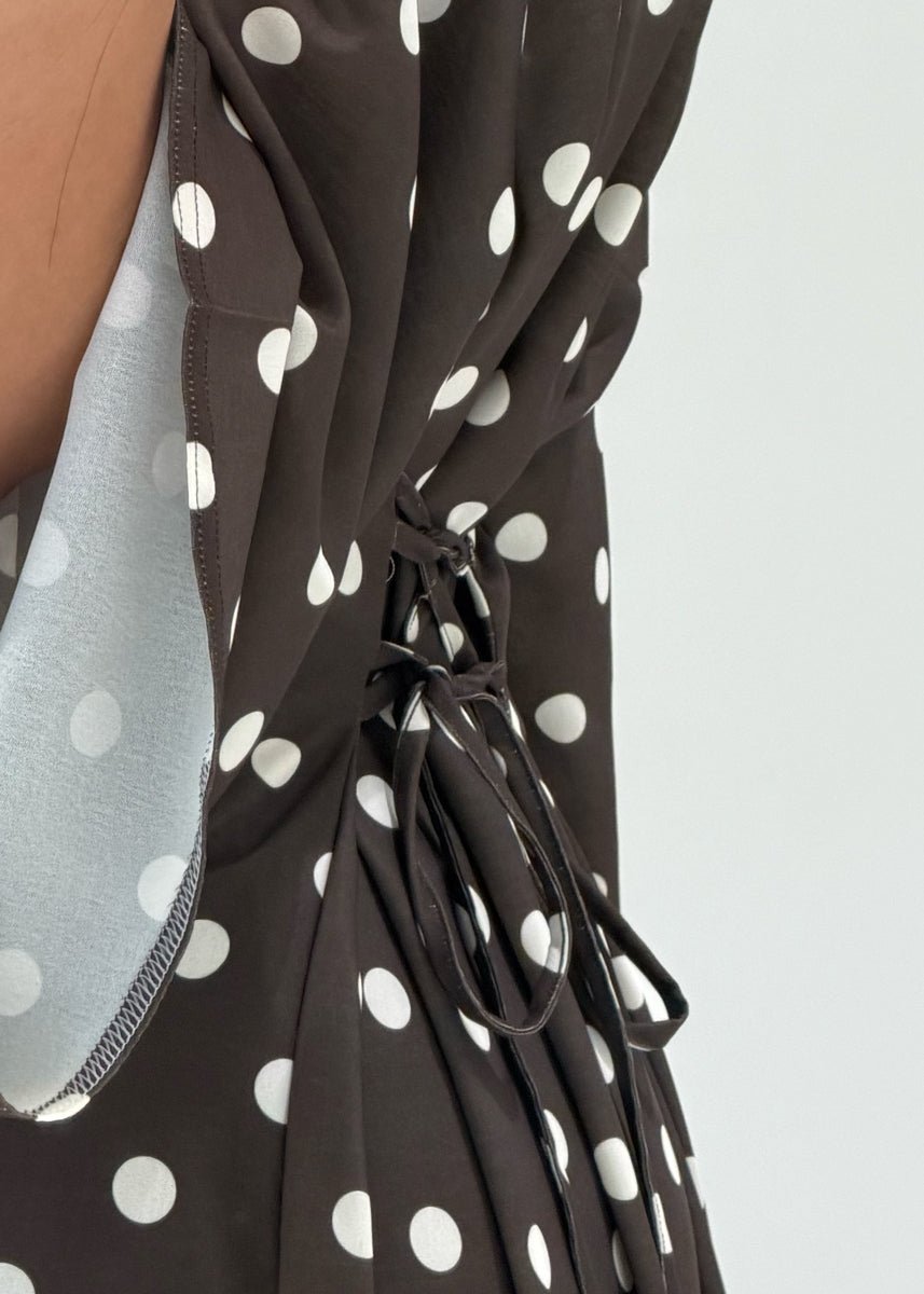 Maxikleid mit Punkteprint & Bindeband - NAHA