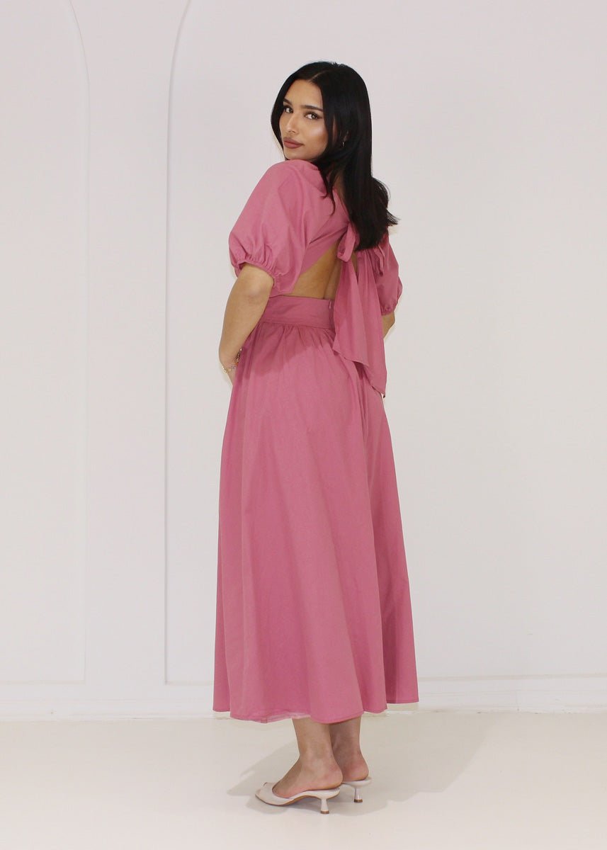 Midi-Kleid mit Puffärmeln - NAHA