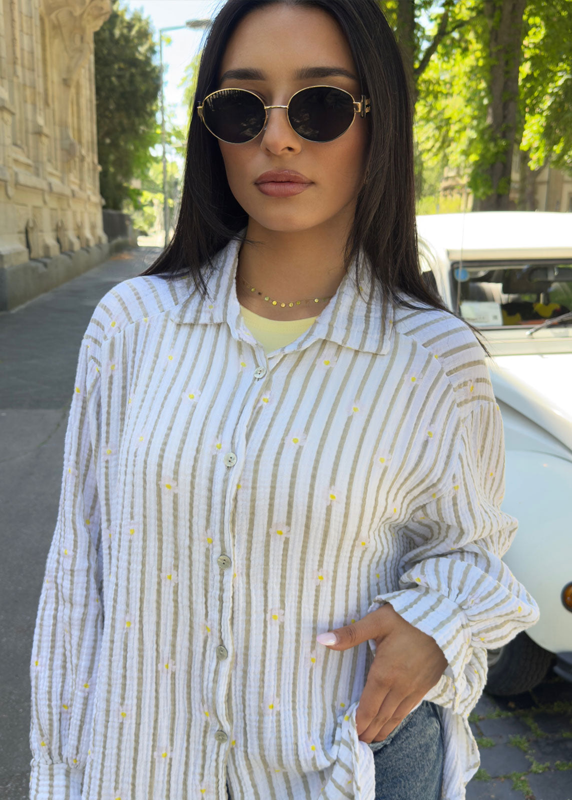 Musselin-Bluse mit Blümchen