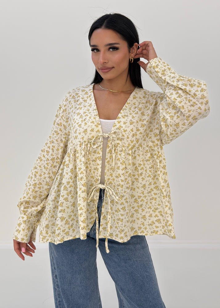 Musselin-Bluse mit Blumenmuster - NAHA