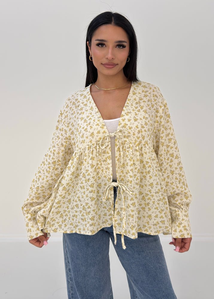 Musselin-Bluse mit Blumenmuster - NAHA