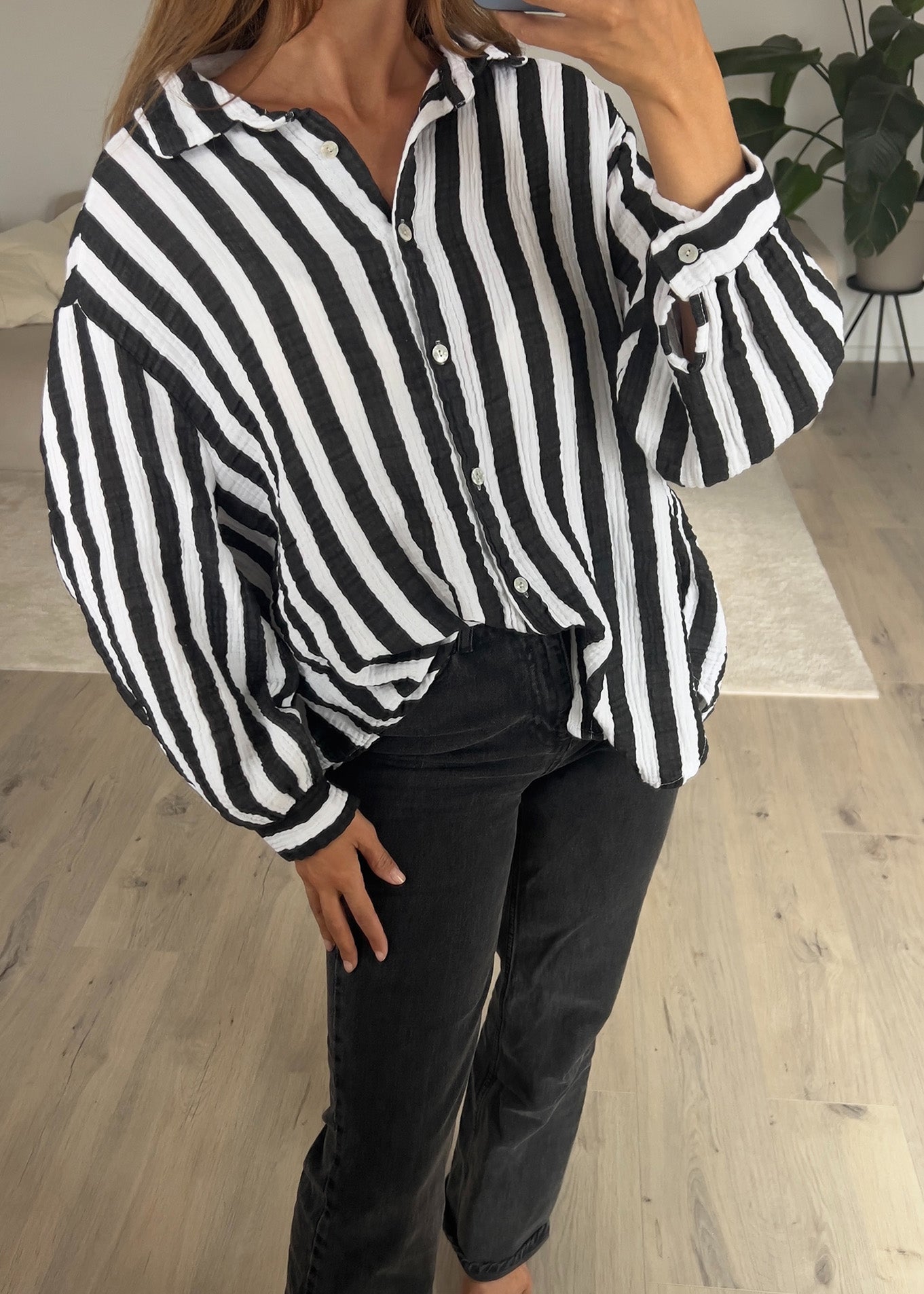 Gestreifte Musselin Bluse