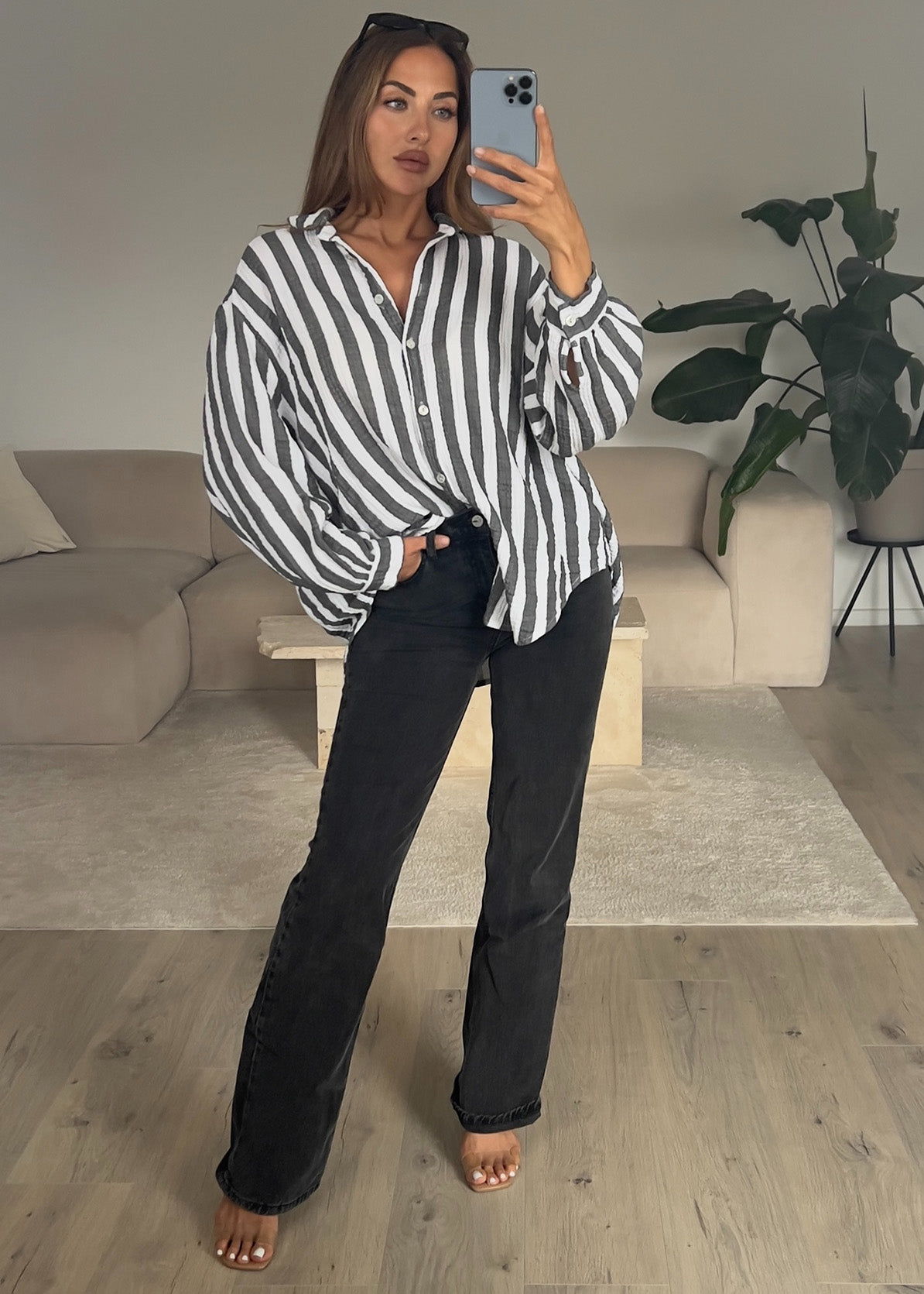 Gestreifte Musselin Bluse