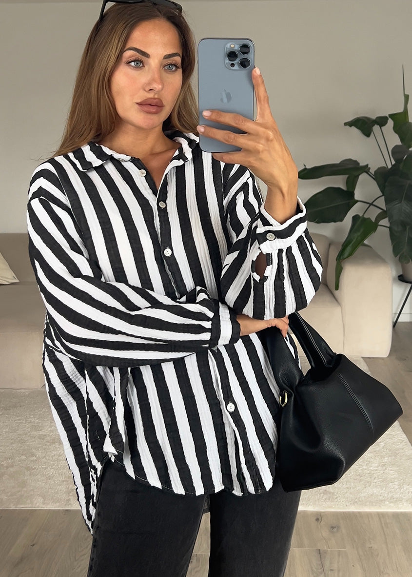 Gestreifte Musselin Bluse
