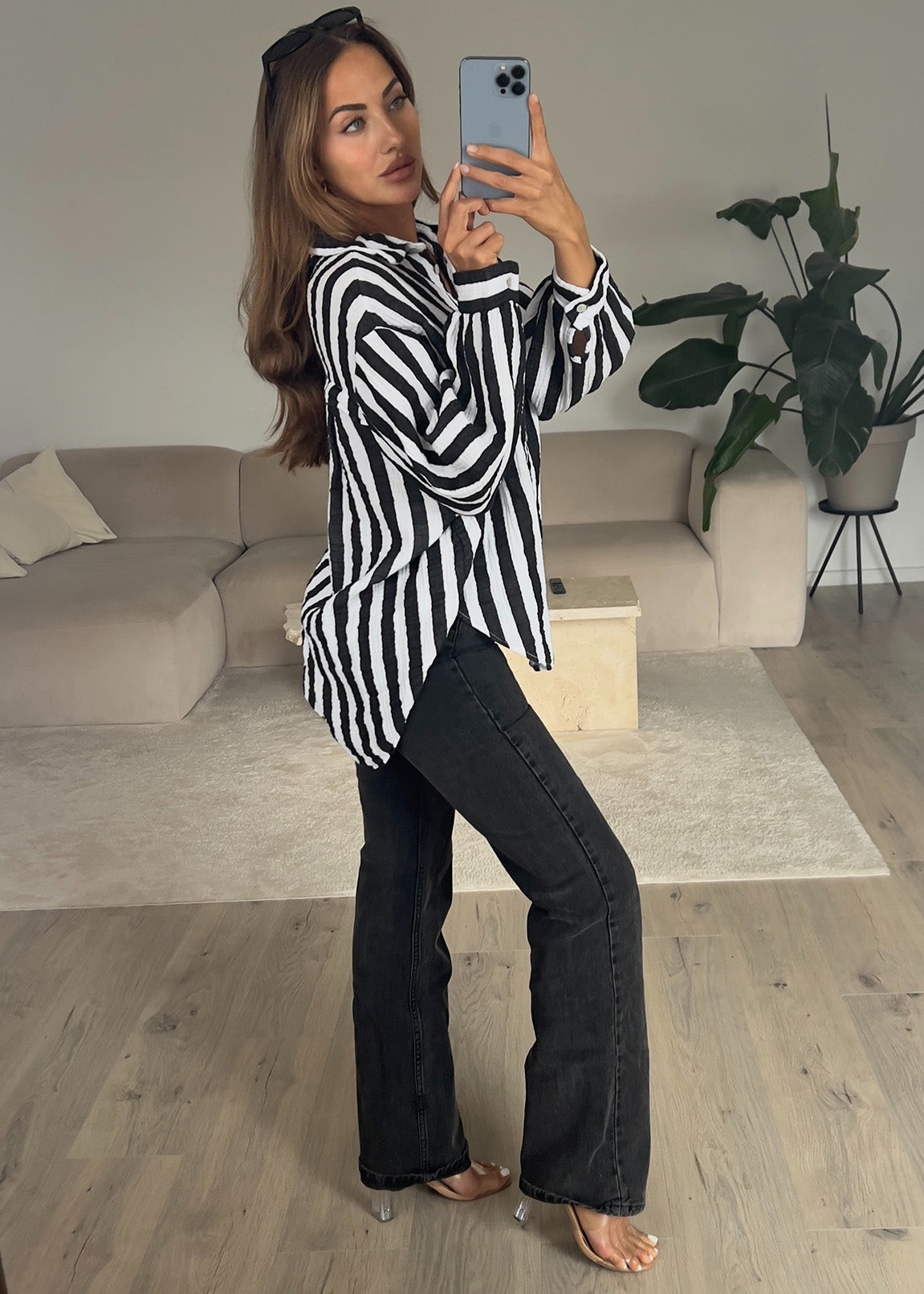 Gestreifte Musselin Bluse