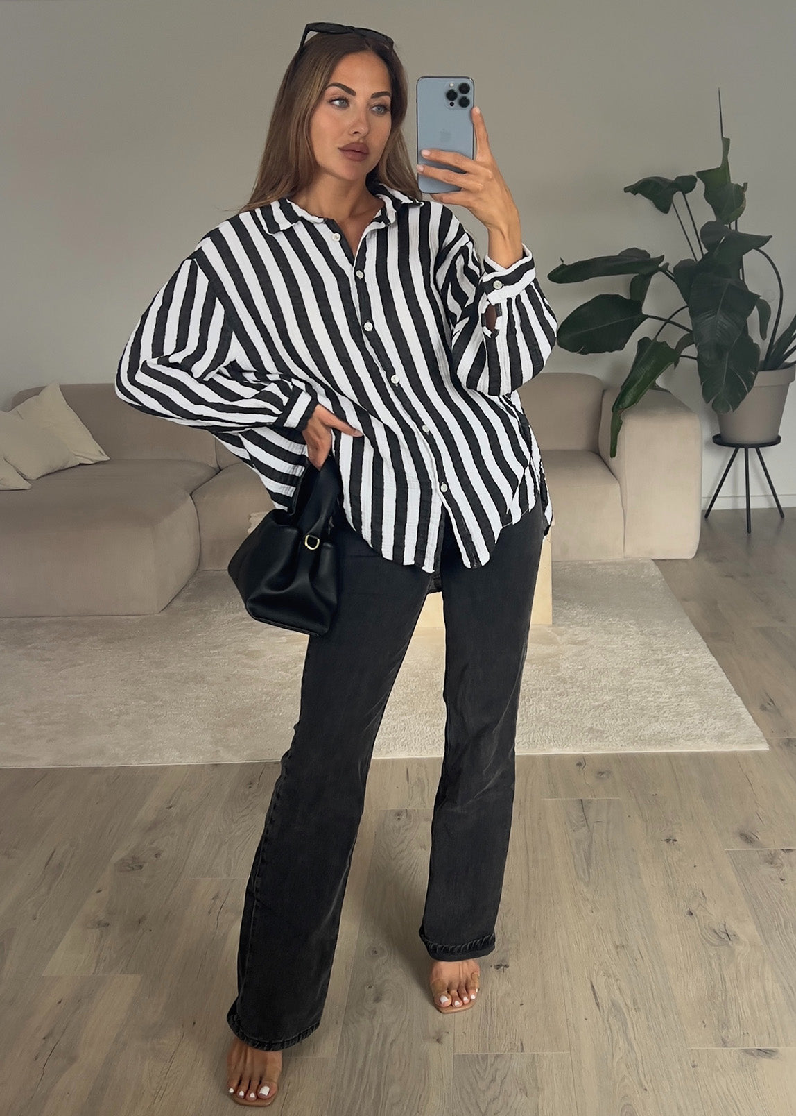 Gestreifte Musselin Bluse