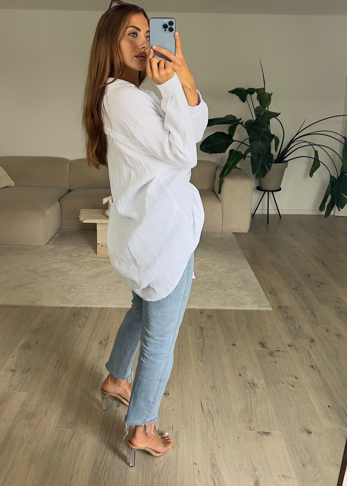 Lange Musselin-Bluse