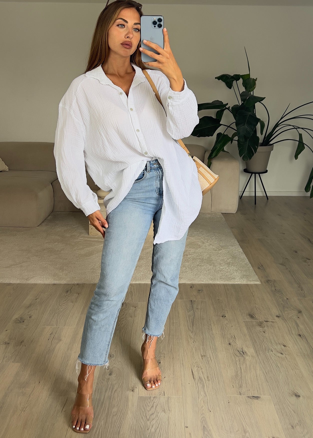 Lange Musselin-Bluse