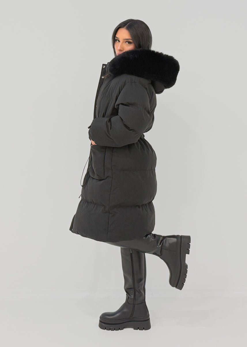 Oversize Winterparka mit Kunstfellkapuze - NAHA