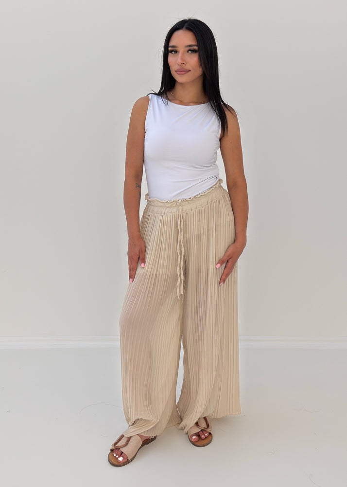 Plissee Hose mit weitem Bein