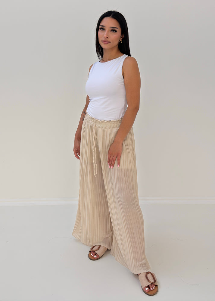 Plissee Hose mit weitem Bein