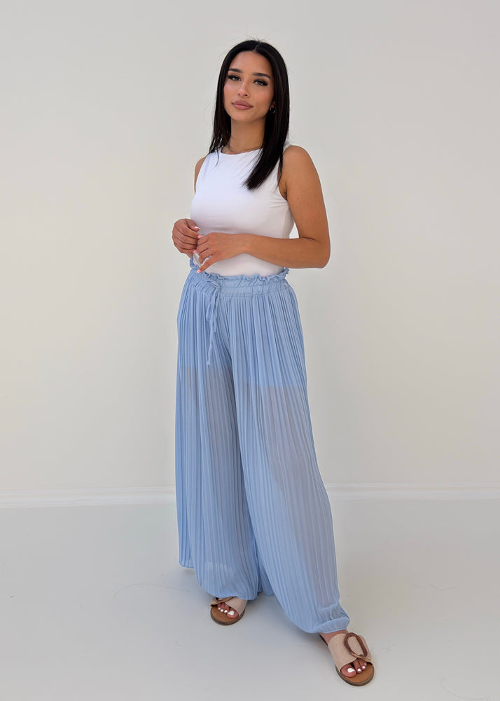 Plissee Hose mit weitem Bein