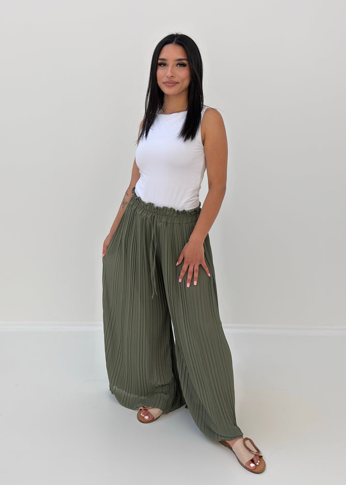 Plissee Hose mit weitem Bein