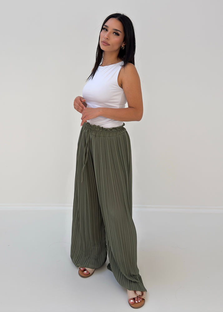 Plissee Hose mit weitem Bein