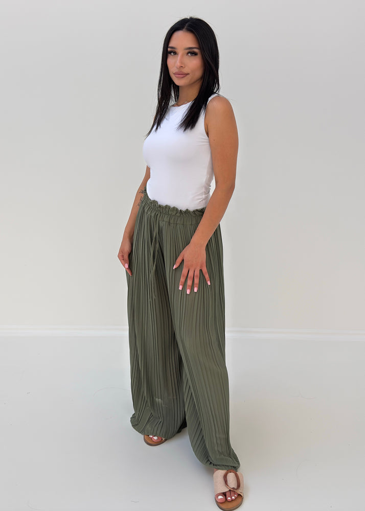 Plissee Hose mit weitem Bein