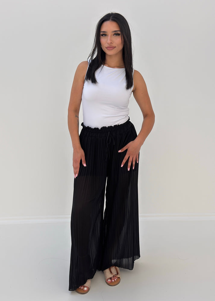 Plissee Hose mit weitem Bein