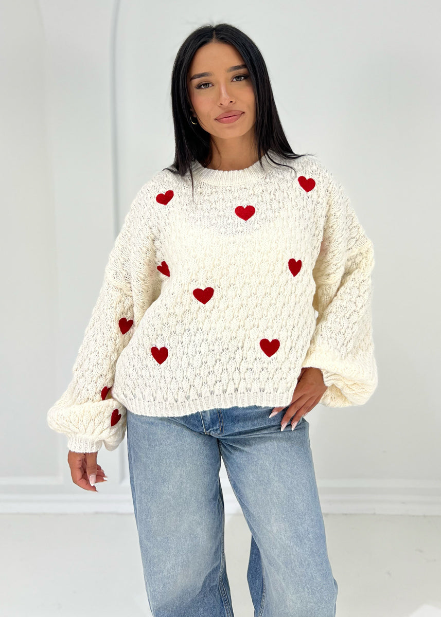 Pullover mit Herz-Muster