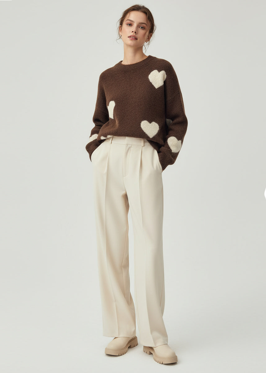 Strickpullover mit Herzmuster