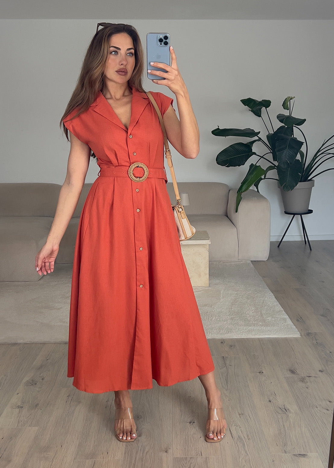 Ärmelloses Hemdkleid