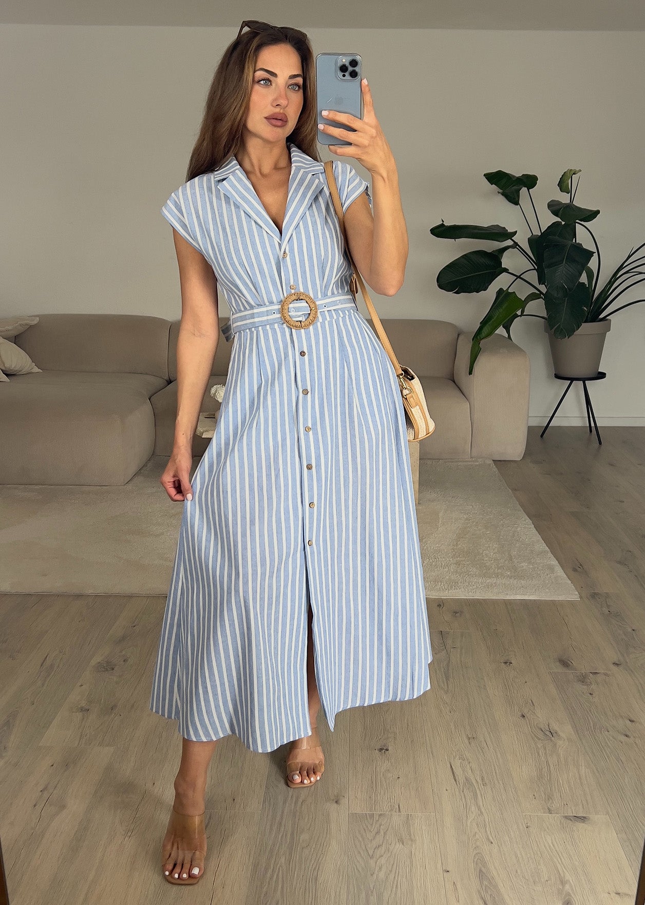 Ärmelloses Hemdkleid