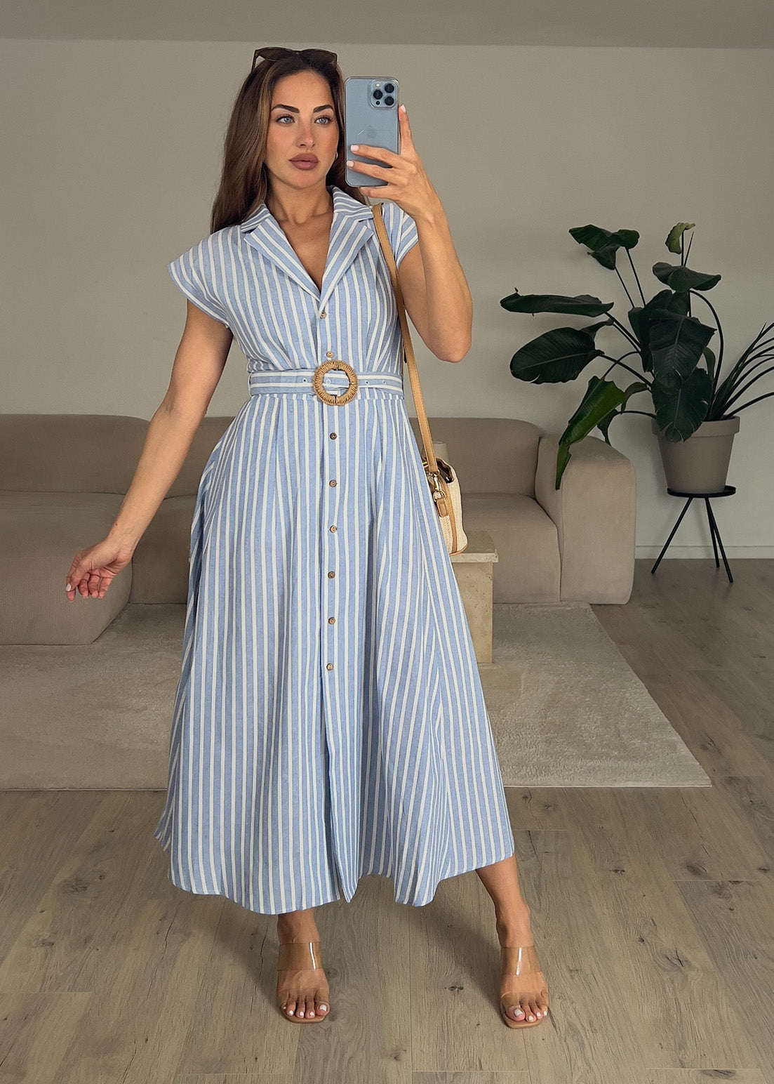 Ärmelloses Hemdkleid