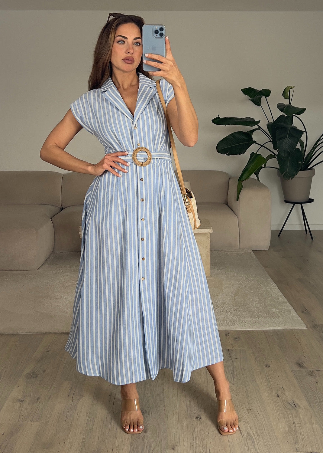 Ärmelloses Hemdkleid