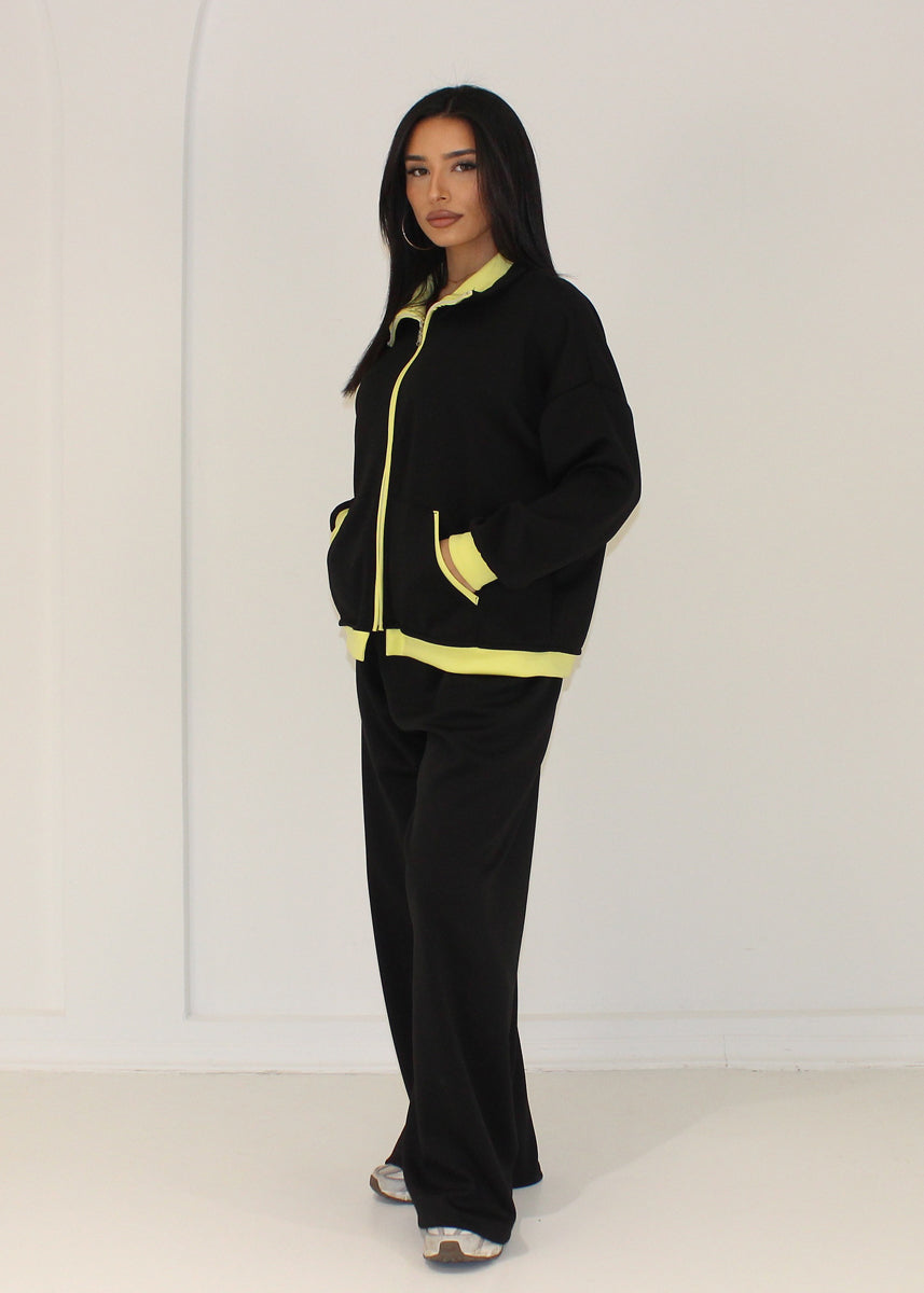 Sweat-Set Damen mit Zipjacke und weiter Hose