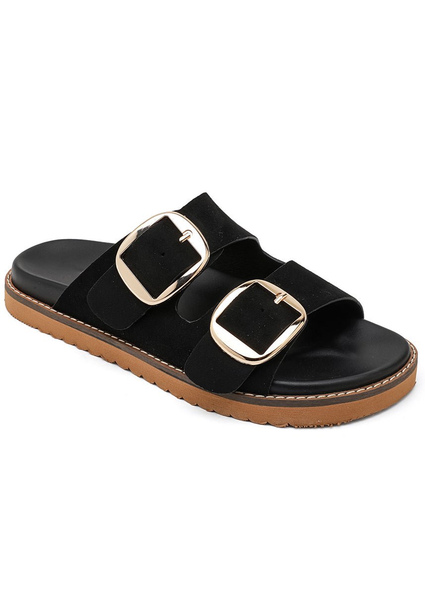 Slides mit doppelten Riemen und Schnallen - NAHA