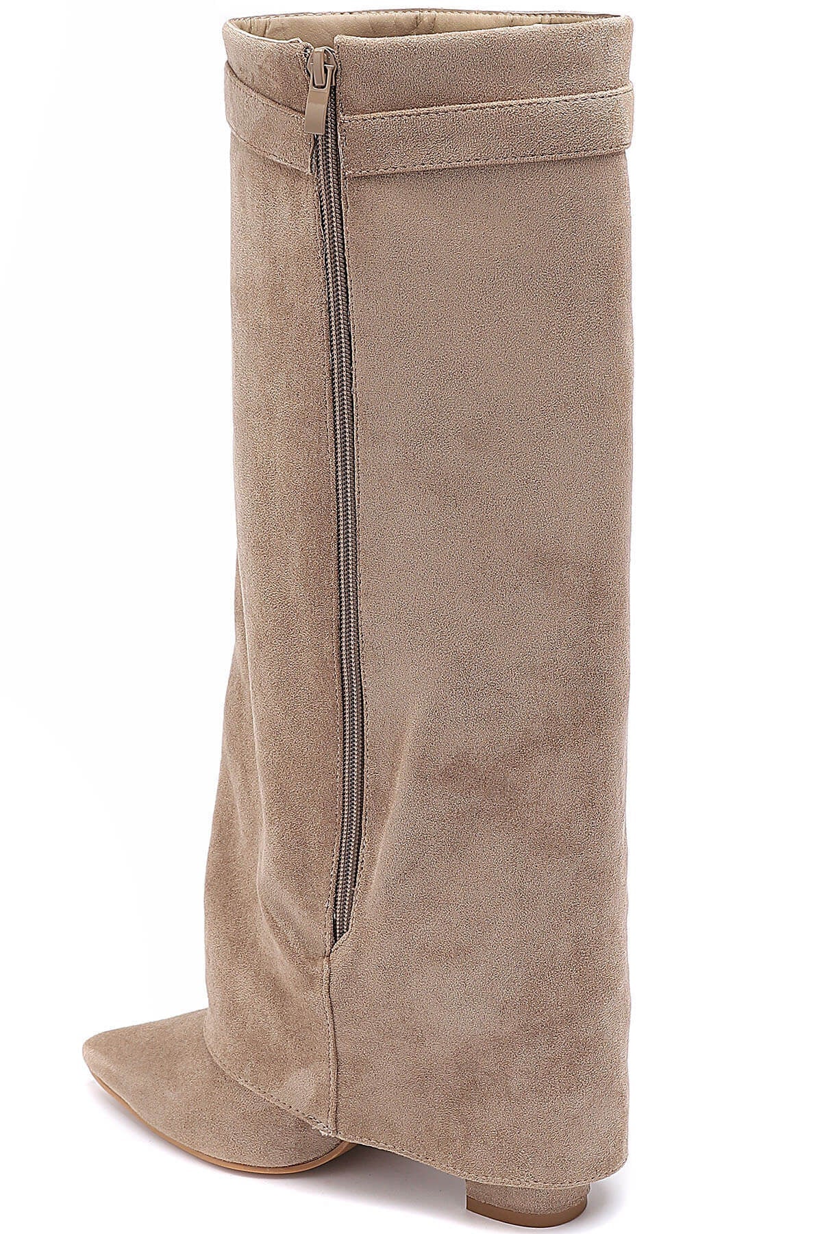 Stiefel in Wildlederoptik mit Zierschnalle - NAHA