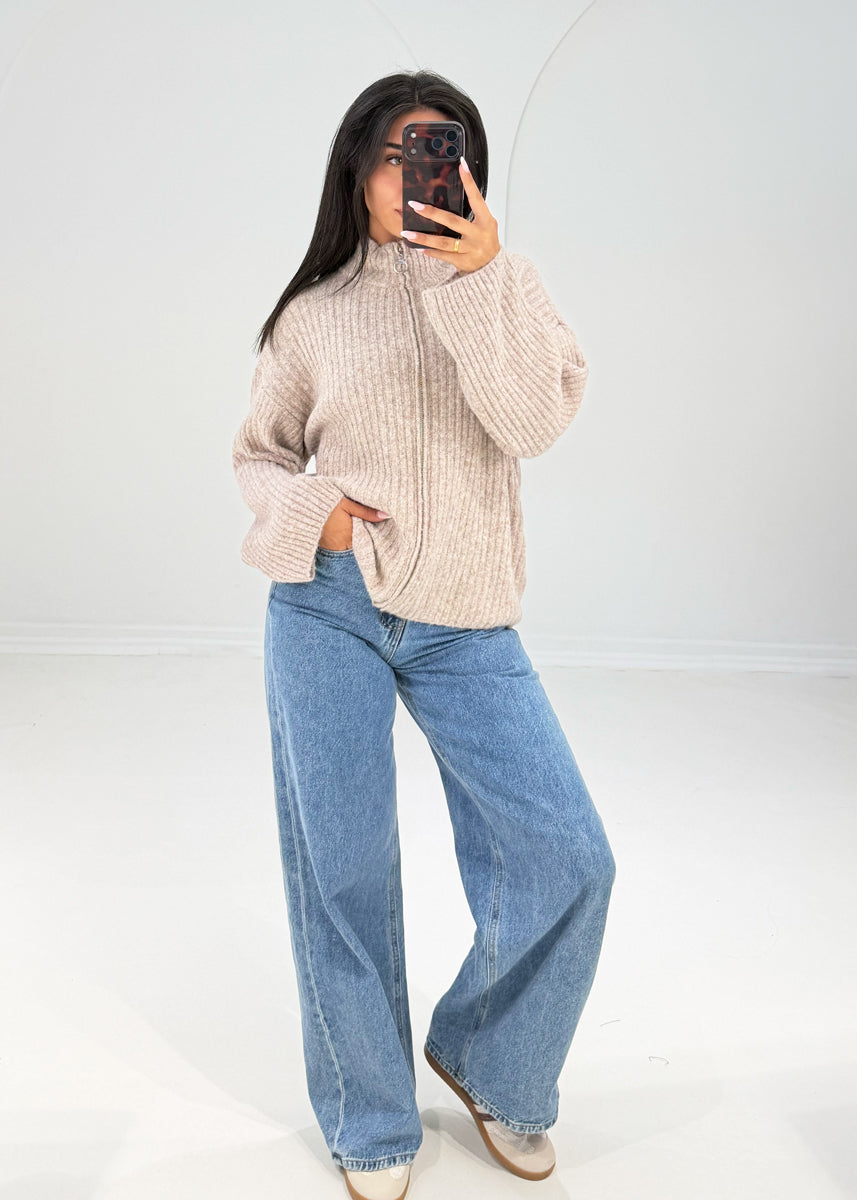 Strickjacke mit Reißverschluss