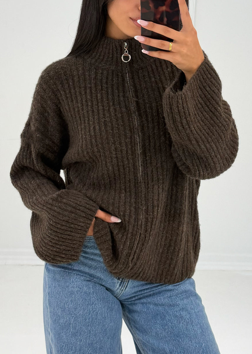 Strickjacke mit Reißverschluss