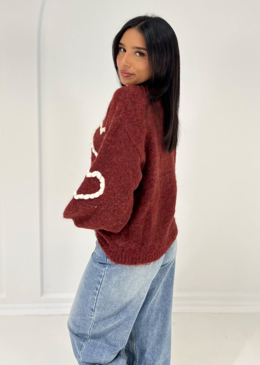 Strickpullover mit Herz-Muster - NAHA