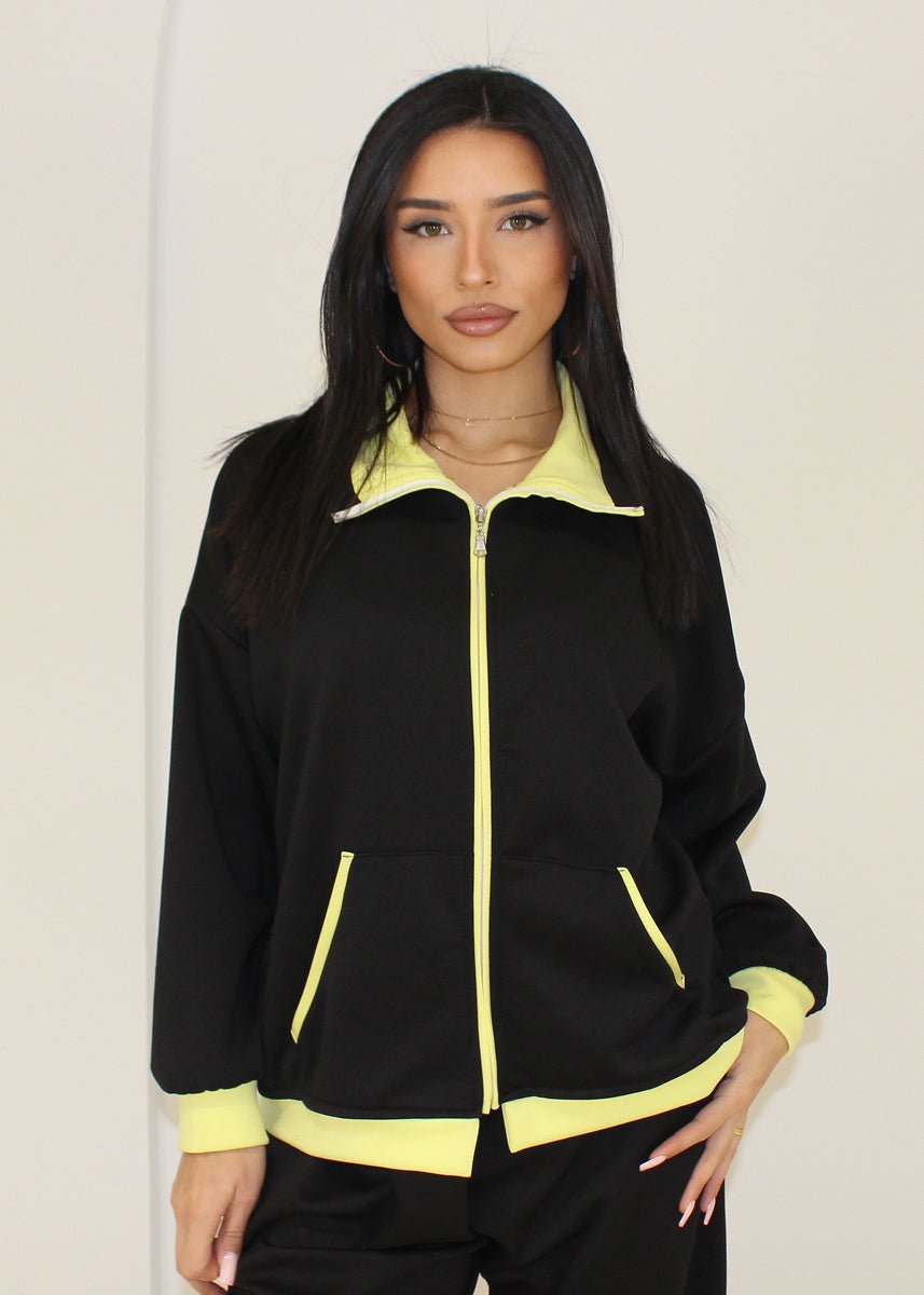 Sweat-Set Damen mit Zipjacke und weiter Hose - NAHA