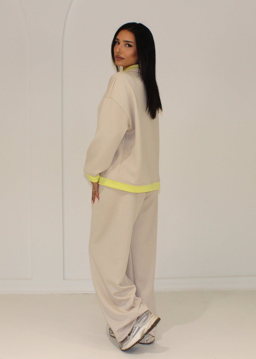 Sweat-Set Damen mit Zipjacke und weiter Hose - NAHA