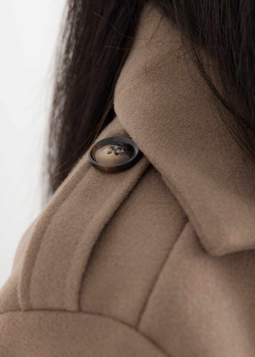 Oversized Trenchcoat Taupe mit Gürtel