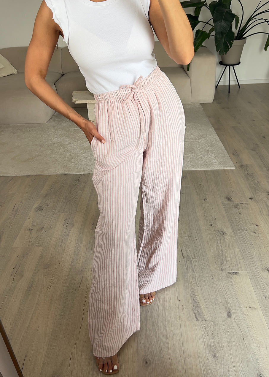 Gestreifte Musselin Hose