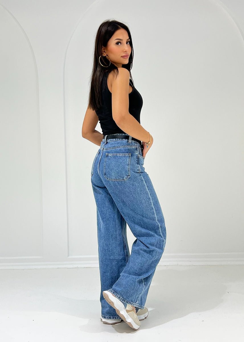 Wide Leg Jeans mit High Waist - NAHA