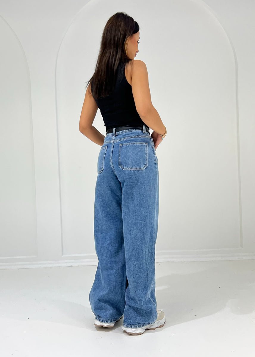 Wide Leg Jeans mit High Waist - NAHA