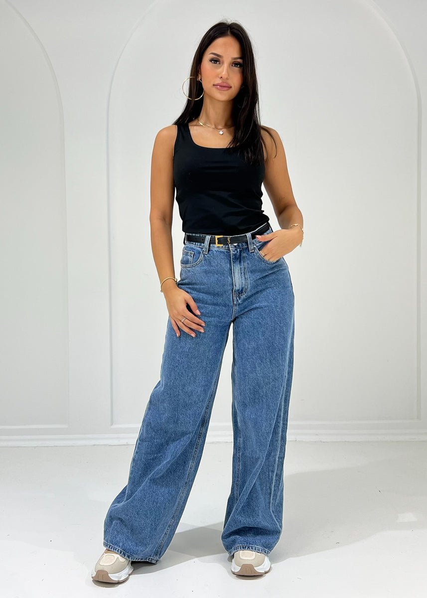 Wide Leg Jeans mit High Waist - NAHA