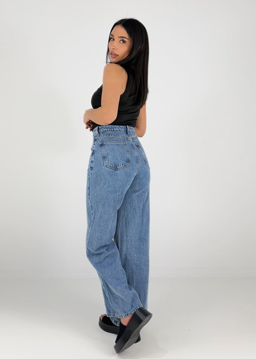 Wide Leg Jeans mit überkreuztem Bund - NAHA