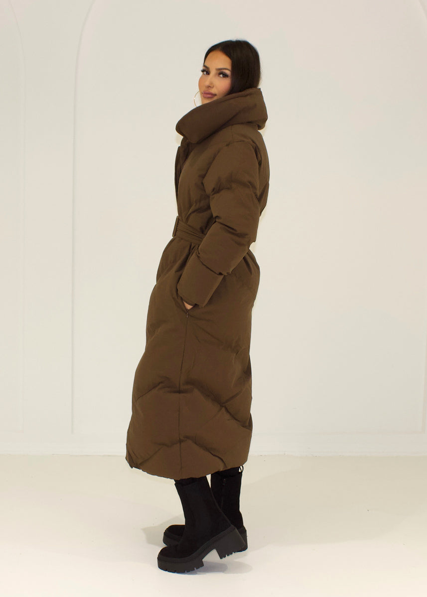 Steppmantel mit großem Kragen